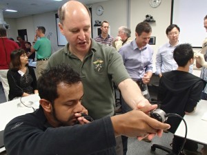 Rich Levitan helps Dr Senthi self-scope  "left a it, right a bit - hang on, wait - is that semen in your piriform fossa?"